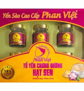 Nước yến 18% Phan Việt - có đường hạt sen (lốc)